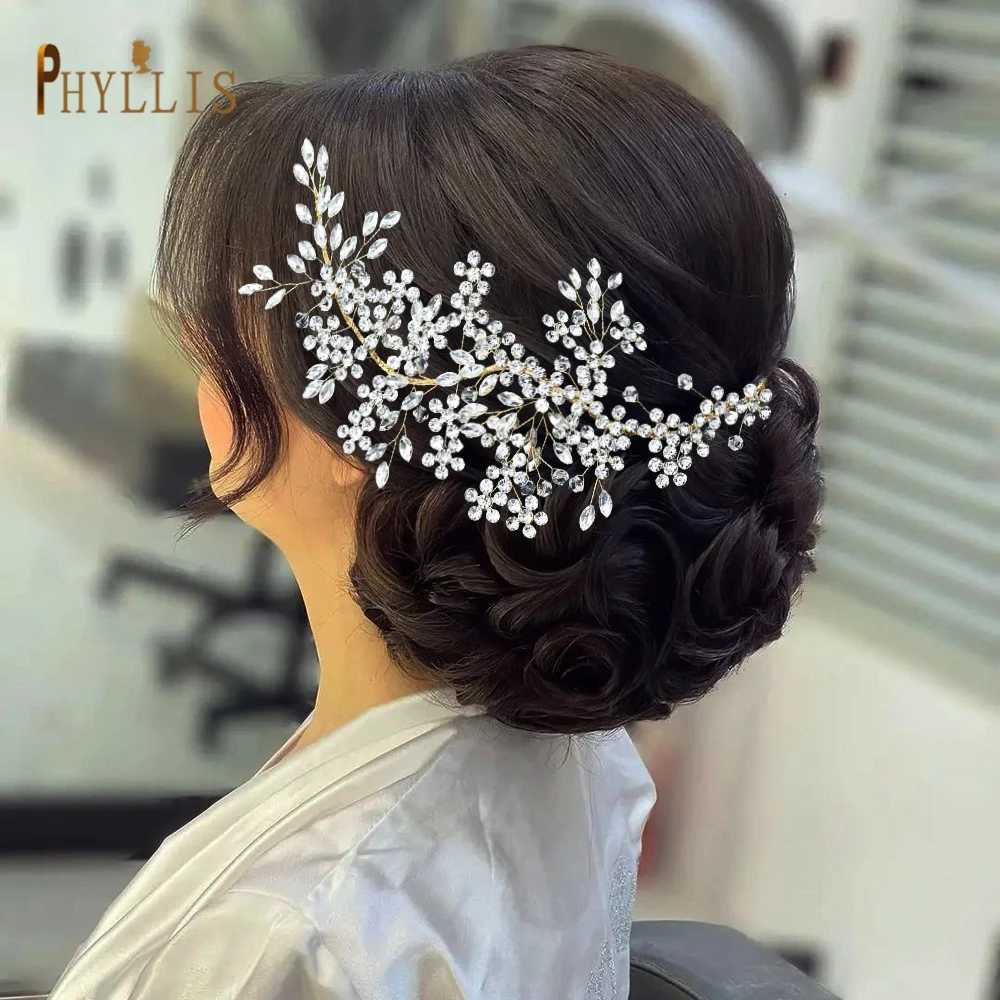 A426 Wedding Bridal Styling Barrette Letter band Rhinestone Crystal piece Wedding Accessories for Wen Pageant Crowns X250306