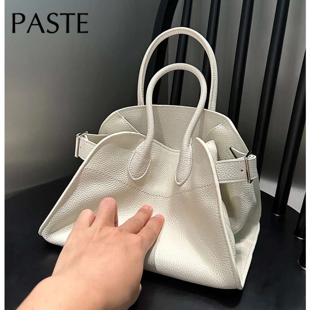 No Top Quality Same Designer Substitute Tote 2025 Genuine Cow Leather Shoulder Bag Beige Women Handbag