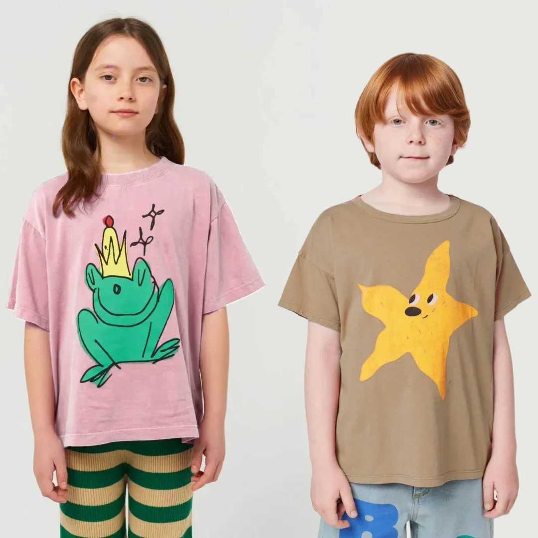 JIAYAN 20252025 New Kids T-shirts Short Sleeve Casual Kids T Shirt Printed Cotton Top Tees Cartoon Toddler Baby Tops Girls BoysT250306
