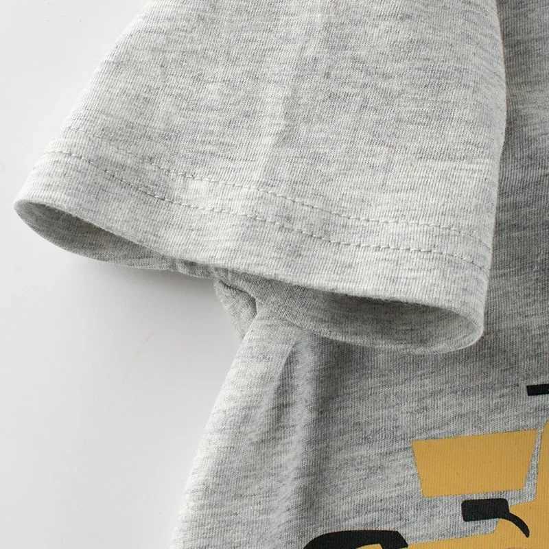 Cartoon Off-road Vehicle Print T Shirt Boys 2025 Summer New Short Sleeve T-Shirt Childrens Clothing Kids Clothes Cotton Top TeeT250306