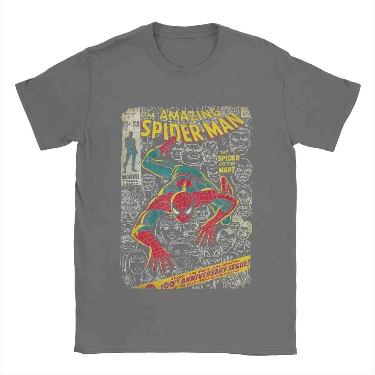 Spider-man Comic Book Anniversary T Shirts Men Cotton T Shirts Crewneck Tee Shirt Short SLeeve Clothing Gift Idea X250306