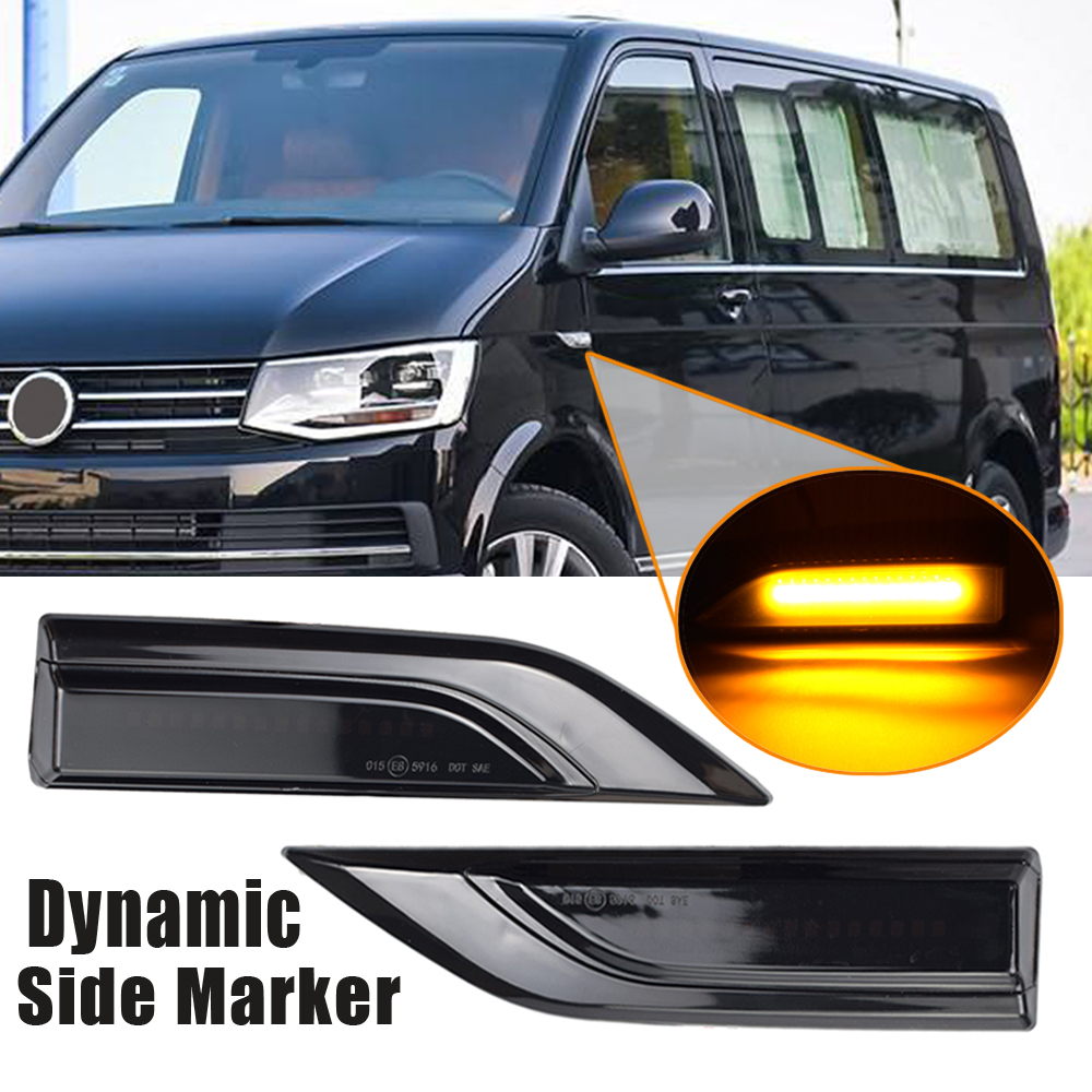 Dynamic Amber LED Turn Signal Repeater Sequential Light Flashing Side Marker Lamp for VW Transporter T6 Multivan T6 2016-2019