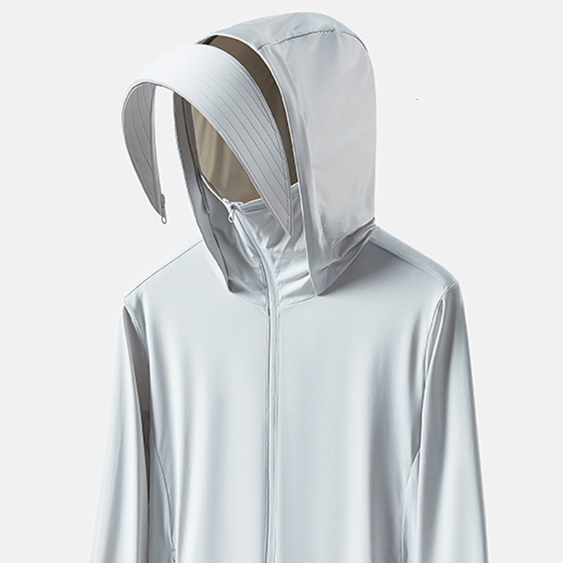 Cloud original gauze ice feeling sun protection for women, breathable and UV resistant, detachable large brim men's skin clothing tracksuit