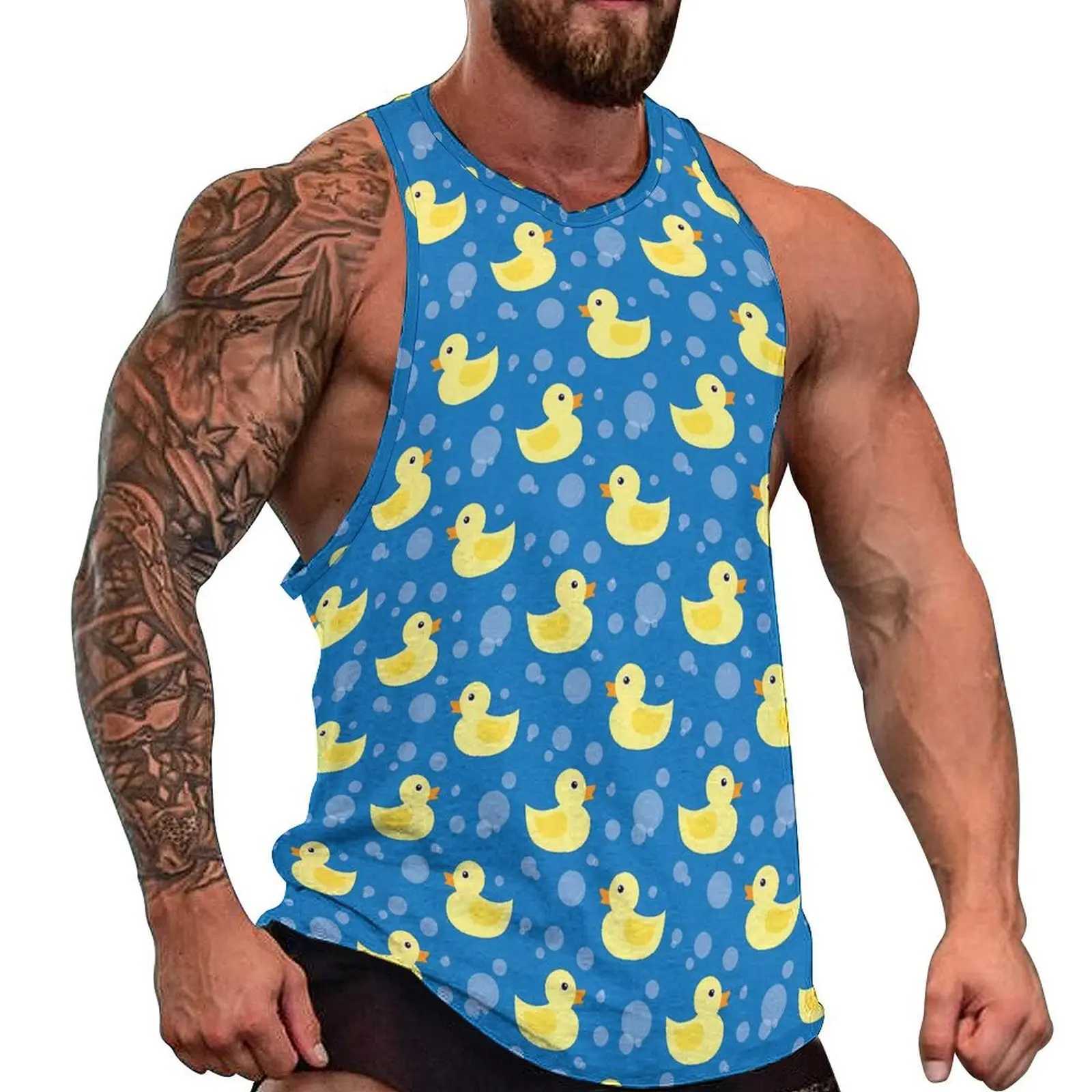 Funny Duck 3D Print Tank Tops Mens Fashion Streetwear Vest Oversized Sleeveless Tank Top Bodybuilding Fitness Gym Man ClothingT250318