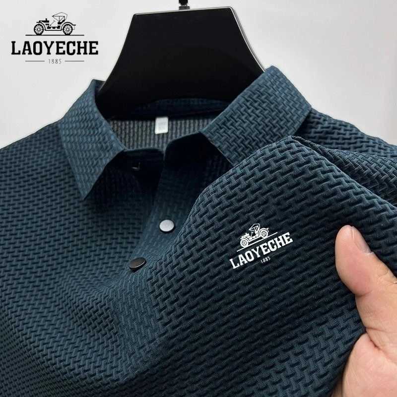 High End Embroidery LAOYECHE Silk Cool Short Sleeved Polo Shirt Summer Korean Fashion Casual Soft and Comfortable T-shirt Top X250306
