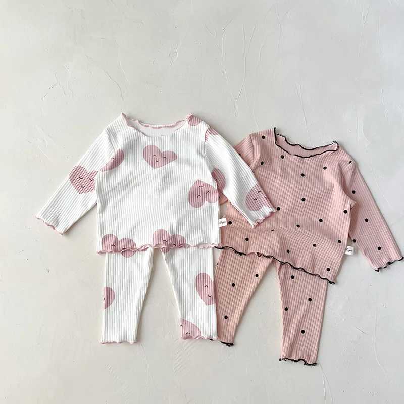 MILANCEL 2023 Baby Pajama Set Dot Printing Baby Girls Pajamas Wearing Preschool Girls Indoor Clothing Set M250306