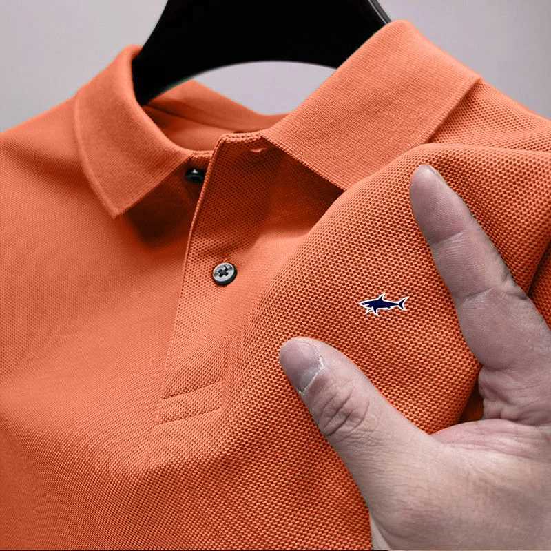 Embroidered mens classic short sleeved T-shirt casual top high-quality polo shirt polo shirt X250306