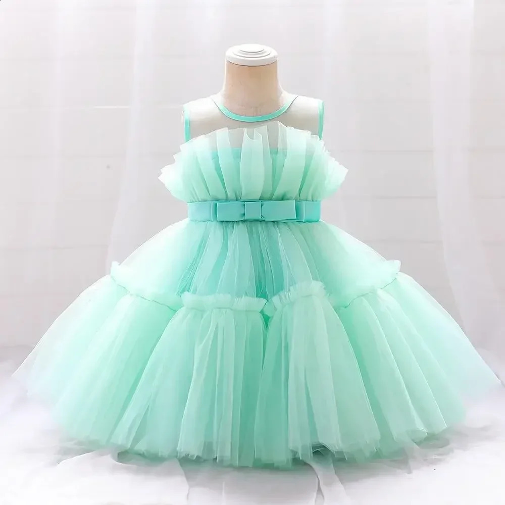 Baby Yellow Dress For Girls Kids Wedding Bridesmaid Dresses Toddler Tulle Birthday Princess Party Dress Infant Outfits Vestidos 250305