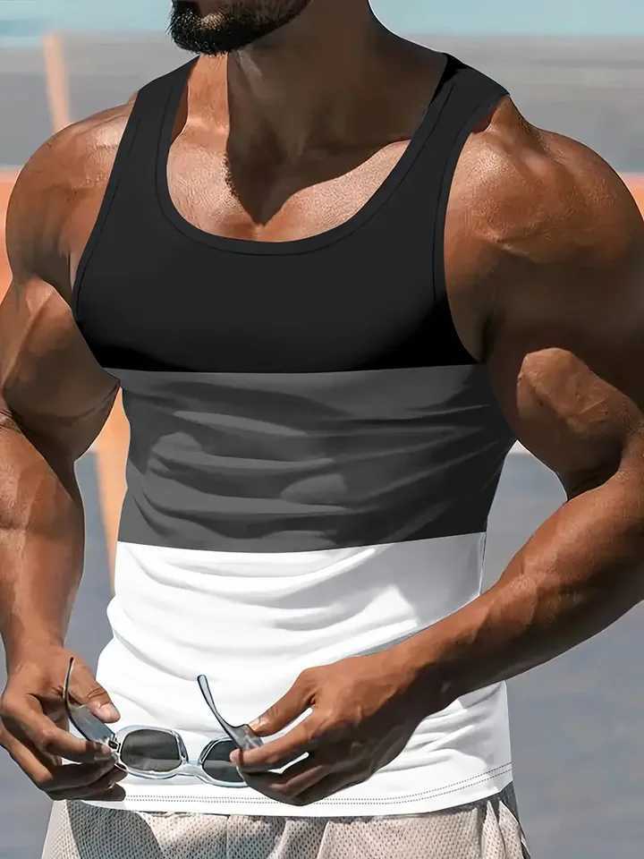 New Sleeveless Vest Street Casual Mens Vest Running Fitness Vest Quick-dry Round Neck Fitness T-shirt Mens Breathable TopsT250318
