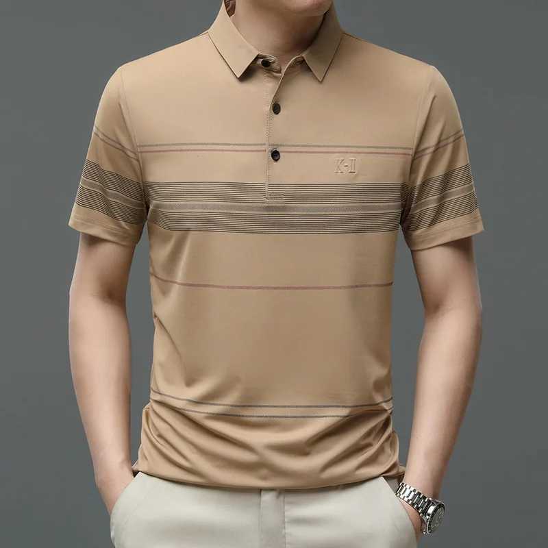 Summer Men Vintage Striped Polo Shirts Streetwear Fashion Male Clothes New Basic Short Sleeve Loose Business Casual Top X250306