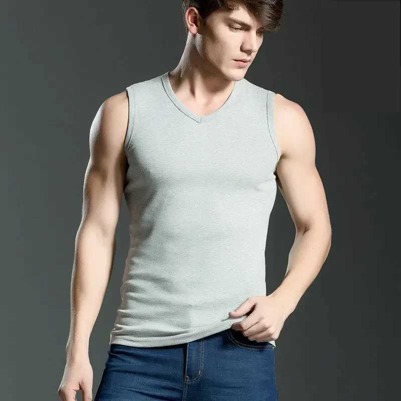 Pure Cotton 100% Mens Tank Top MRMT 2025 Brand New Wide Shoulder Men Vest Sleeveless Exercise Tops For Male Elastic Mans VestT250318