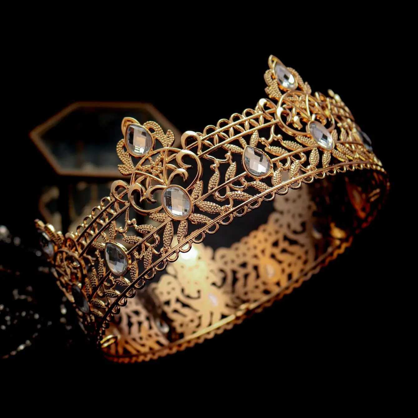 Round Wedding King Tiara piece For Men Rhinestone Royal Crown Hair Ornaments Important Occasion Jewelry Accessories X250306