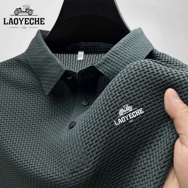 High End Embroidery LAOYECHE Silk Cool Short Sleeved Polo Shirt Summer Korean Fashion Casual Soft and Comfortable T-shirt Top X250306
