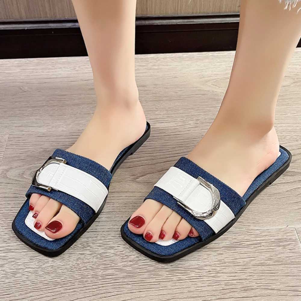 Wen Luxury Slippers Weave Design Flat Sandals Wen Summer Fi Casual Slides Wen Party Sexy Elegant Off Ladies Shoes Y250306