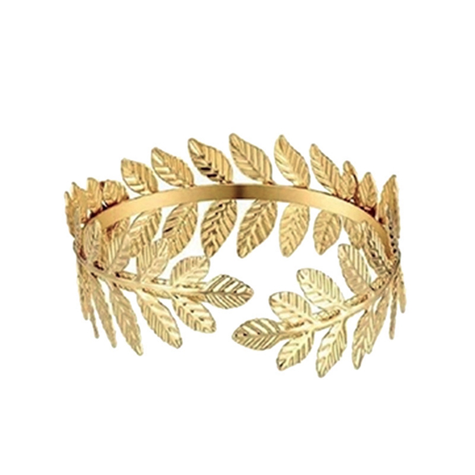 Greece Greek Goddess Cosplay Party Jewelry Baroque Golden Leaf Crown Bridal Headwear Halloween Accessories Earring Cuff Bracelet Hairabnd jewelry