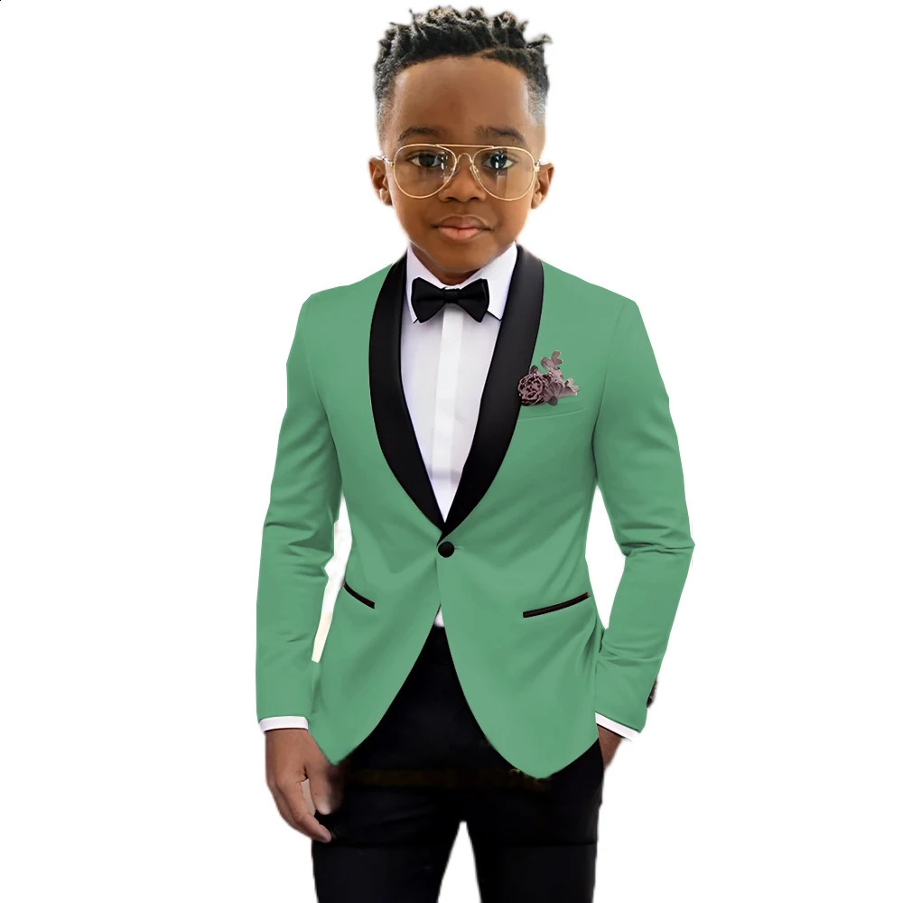 Boys Wedding Tuxedo Kids Suit Custom Jacket Pant 2 Piece Formal Party Clothes Teen Festival Blazer costume enfant 250305
