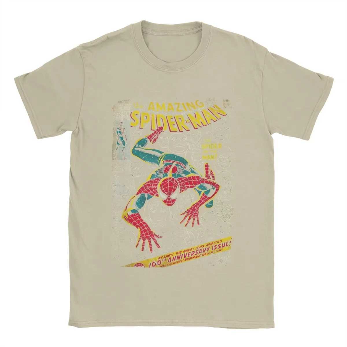 Spider-man Comic Book Anniversary T Shirts Men Cotton T Shirts Crewneck Tee Shirt Short SLeeve Clothing Gift Idea X250306