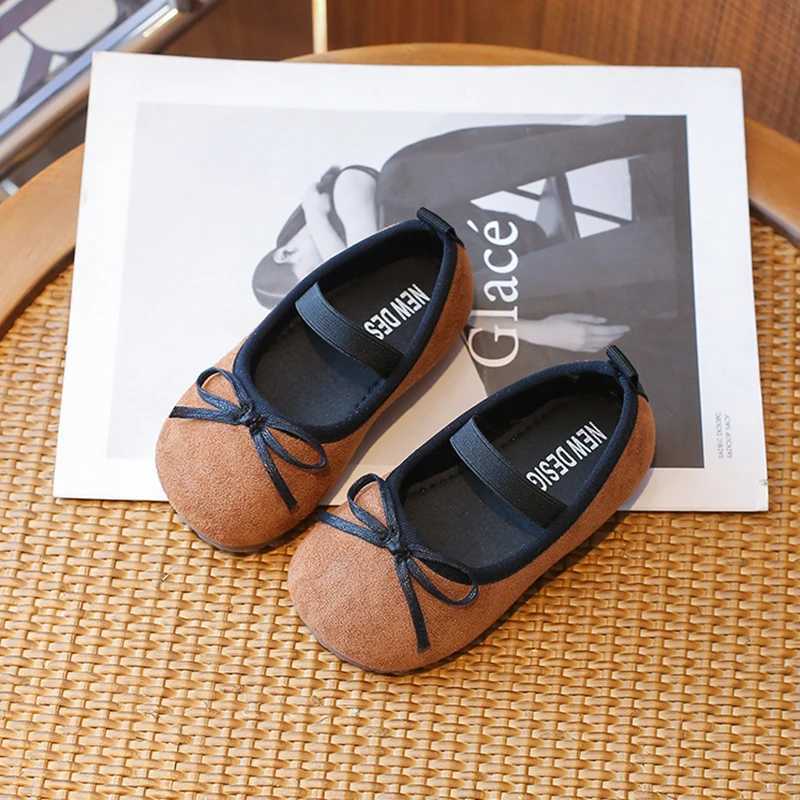 Unishuni Child Mary Jane Shoes Girls Velvet Ballet Flats with Elastic Band Kids Round Toe Casual Shoes 4-10Y Spring Autumn ShoesT250306