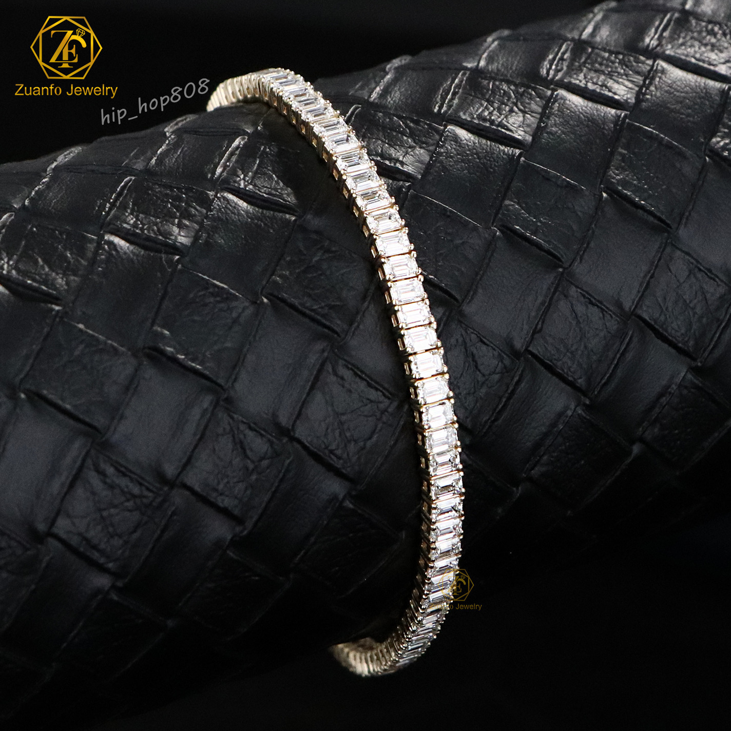 Latest Design Fine Jewelry VVS1 Lab Diamonds Tennis Bracelet Emerald Cut 14k Gold Lab Grown Diamond Tennis Chain