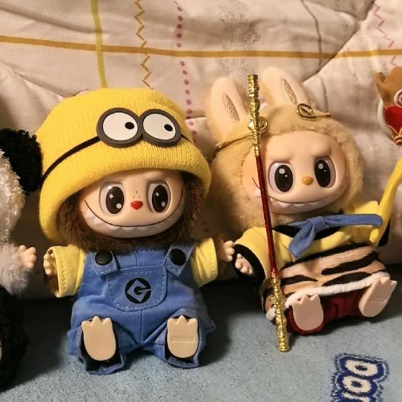 15cm Labubu Sitting Party Clothes Sitting Posture Cloth Doll Clothes Sun Wukong Minions Small Animals Vinyl Suit Doll ClothesT250306