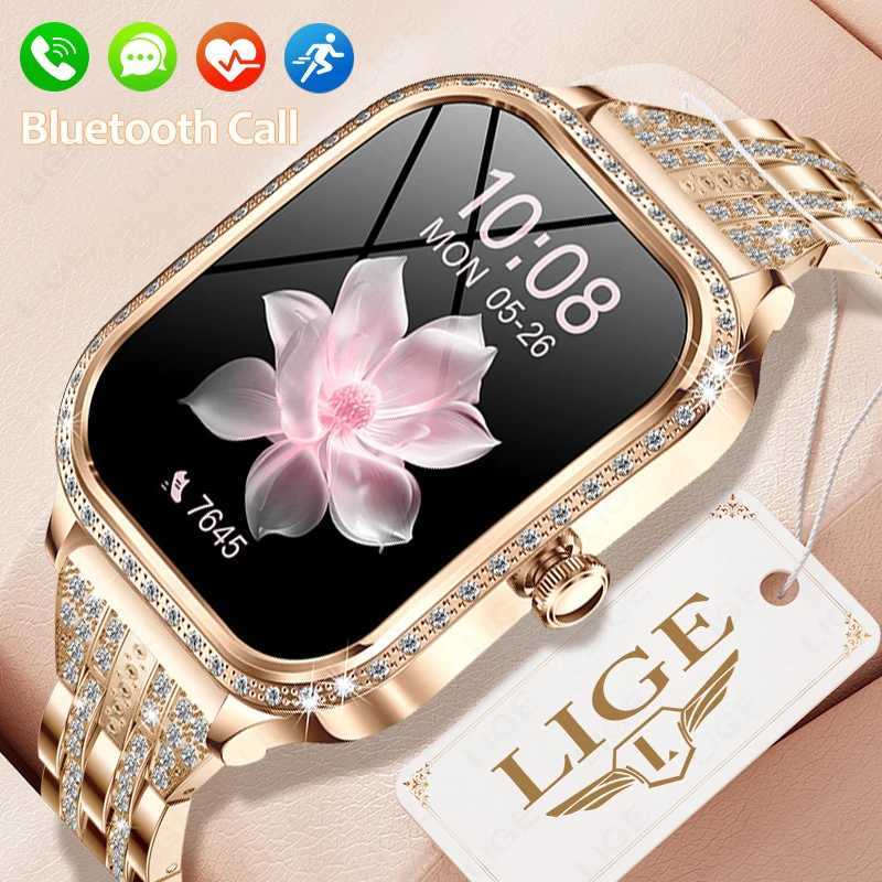LIGE Smart Watches for Women Waterproof BT Call Fitness Tracker Smartwatch Women Digital Womens Watch Heart Rate Monitor M250227