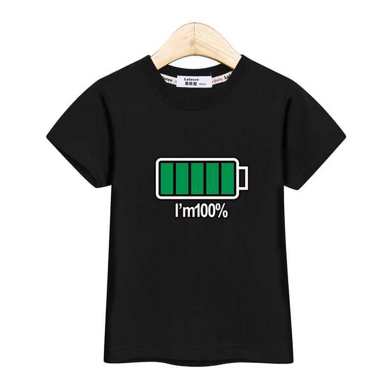 3-13T Children Casual T-shirt Battery Graphic Top Boys Summer Short Sleeved Shirt O-neck Cotton ClothesT250306