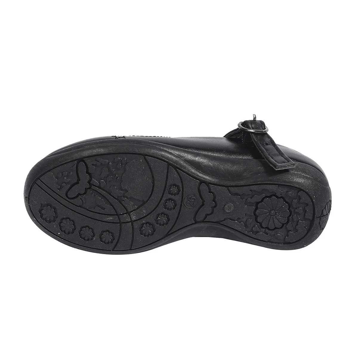 Unishuni Girls Mary Jane School Uniform Shoes Children Black Dress Shoe Kids Lightweight Soft Flats with Velcro Closure 25-36T250306