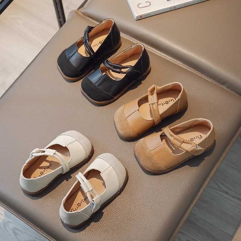 School Student Girls PU Leather Shoes Spring Autumn New Childrens Princess Soft-soled Baby Single Loafer FlatsT250306
