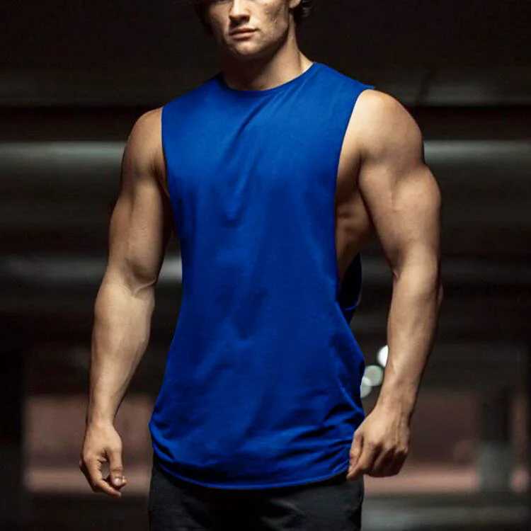 New Summer Gyms Fitness Bodybuilding Tank Tops Stringer fashion mens workout clothing Loose open side sleeveless shirts VestT250318