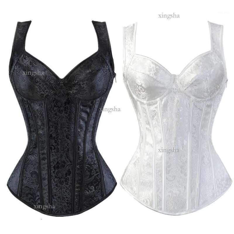 Bustiers & Corsets S-6Xl Women's Sexy Steampunk Gothic Corset Zipper Side Halter Plus Size Overbust And Busti