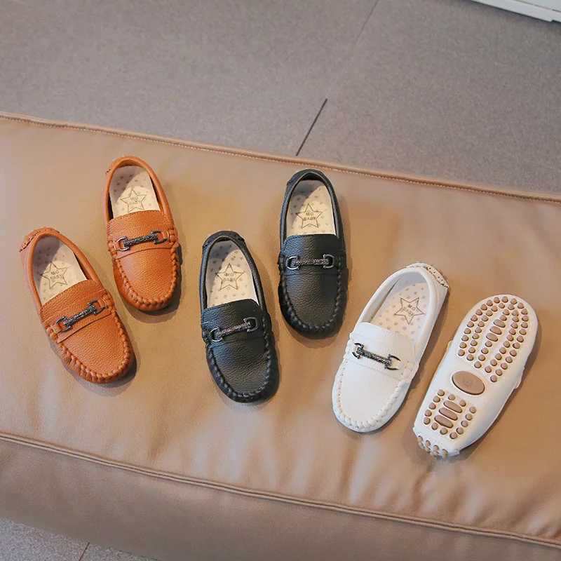 Baby Boy Dress Loafers Soft Bottom Non-slip Kids Casual Shoes for Girls Leather Moccasins 2024 New Designer Toddler FlatsT250306