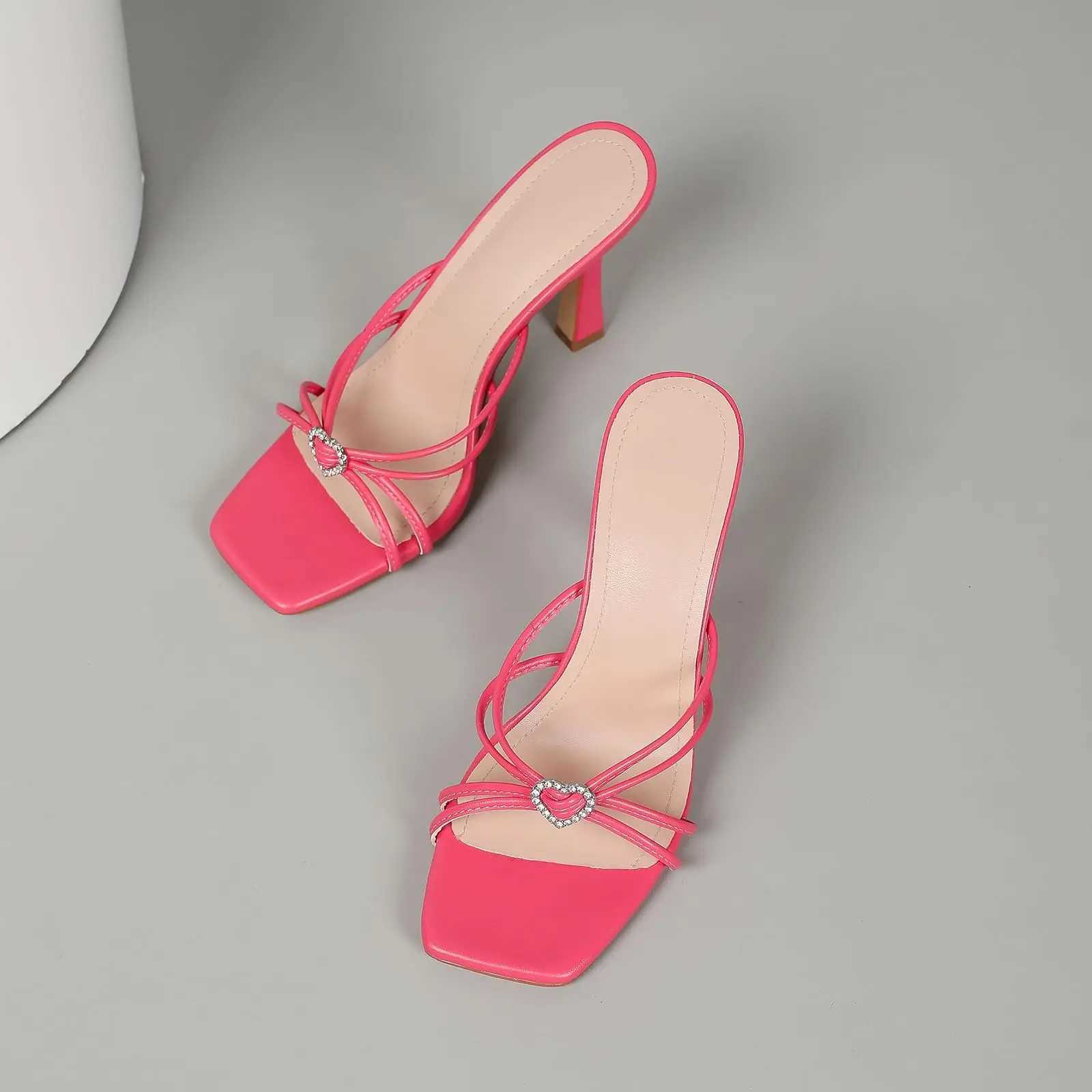 Wens dressy sandals open toe square stiletto heel. Elegant reliable summer slip- h for a sexy look. Y250306