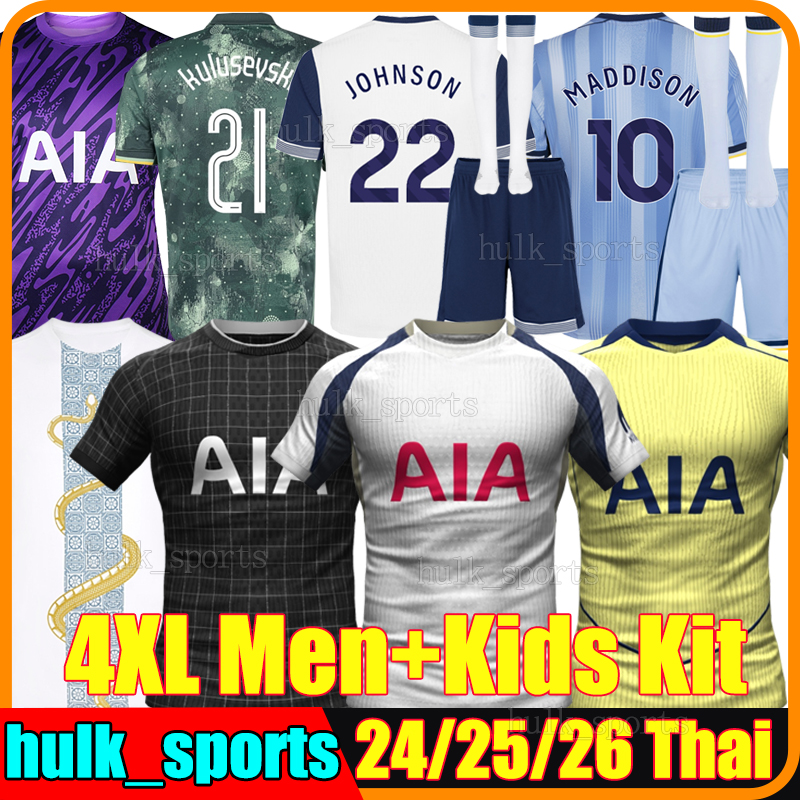 4XL 24/2025/26 TOT Soccer Jerseys JOHNSON KULUSEVSKI MADDISON SON P.M.SARR RICHARLISON BENTANCUR BISSOUMA PEDRO PORRO SPENCE men kids kits socks set football shirts