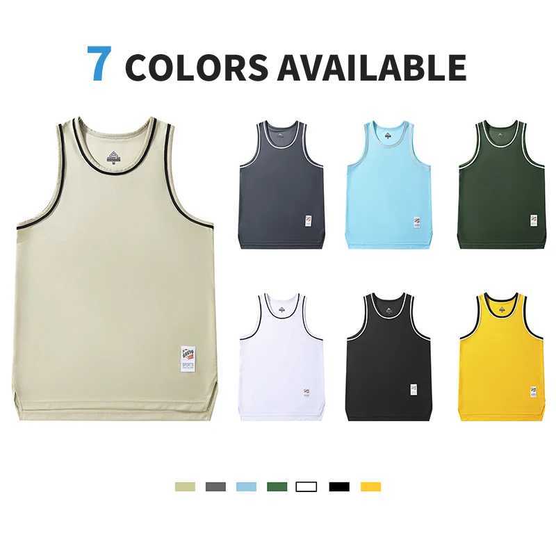 Mens Basketball Vest Clothing Oversized Sleeveless T-Shirt Sports Fitness Round Neck Tank Top Muscle Training Running Vest T010T250318