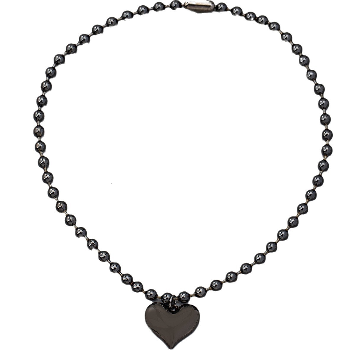 Black Love Pendant Necklace For Women 2025 New Vintage Fashion High Touch Collarbone Chain Designer Jewelry