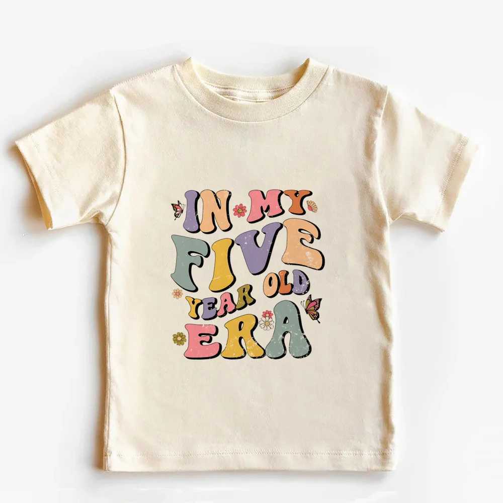 In My One Two Three Four Five Year Old Era Kid Birthday Shirt Birthday Party Kid Natural Shirts Toddler Youth Short Sleeve TeeT250306