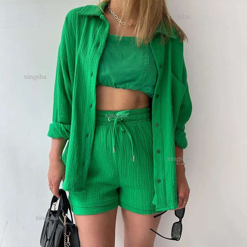 2 Piece Set Women Matching Set Oversized Shirt Shorts Set Women Spring Cotton Tops With Loose High Waist Shor Ts Suit 2023 Fashion Streetwear Out