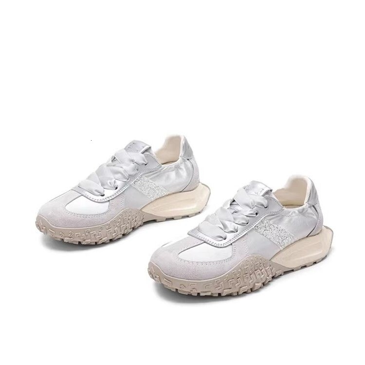 Designer Fashionable retro satin Forrest Gump shoes 2025spring and summer versatile new student breathable soft sole German training casual shoes for 