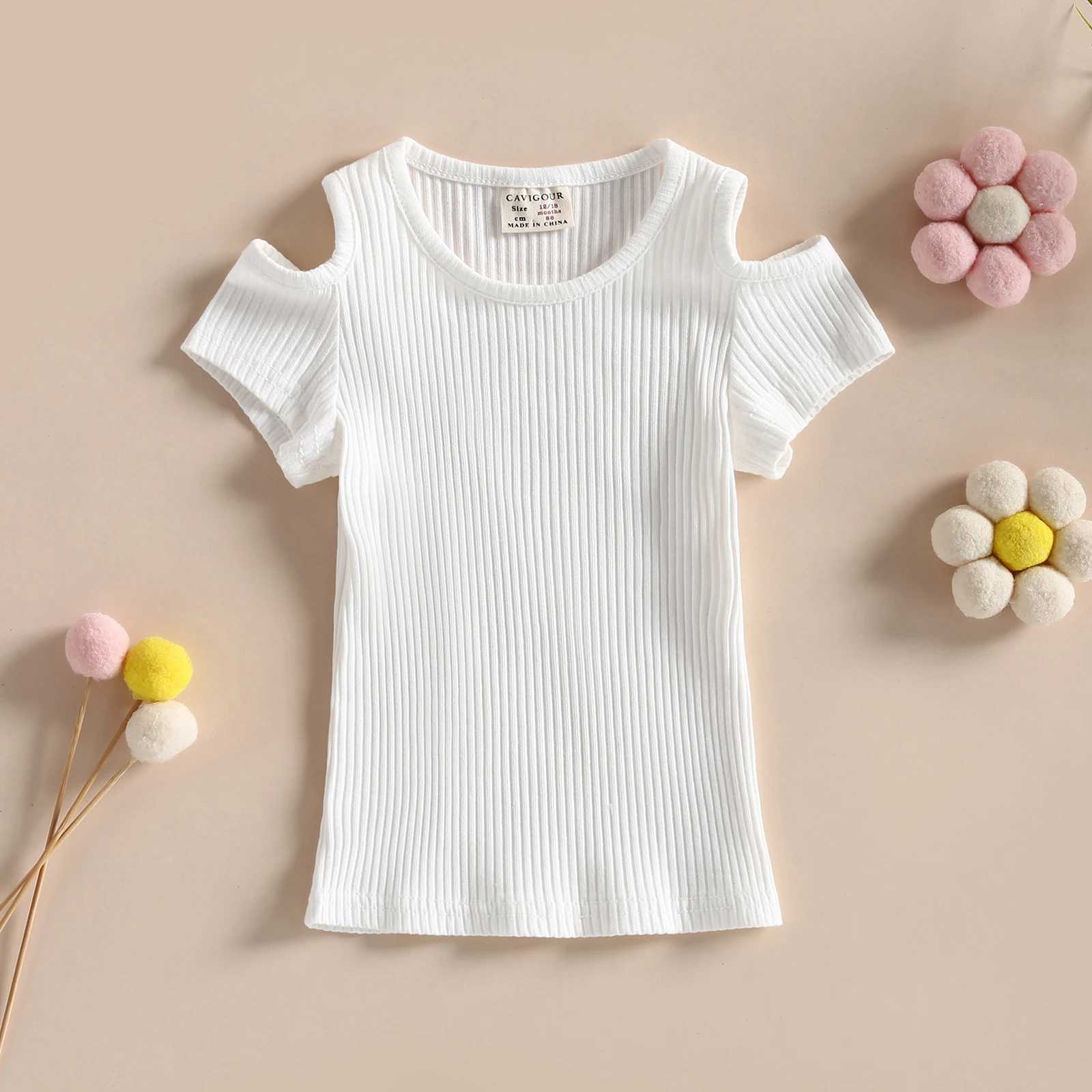 Pudcoco Kid Infant Shirts Short Sleeve Round Neck Knitting Street Party Casual Cutout Spring Summer Tops for Baby Girls 0-3TT250306