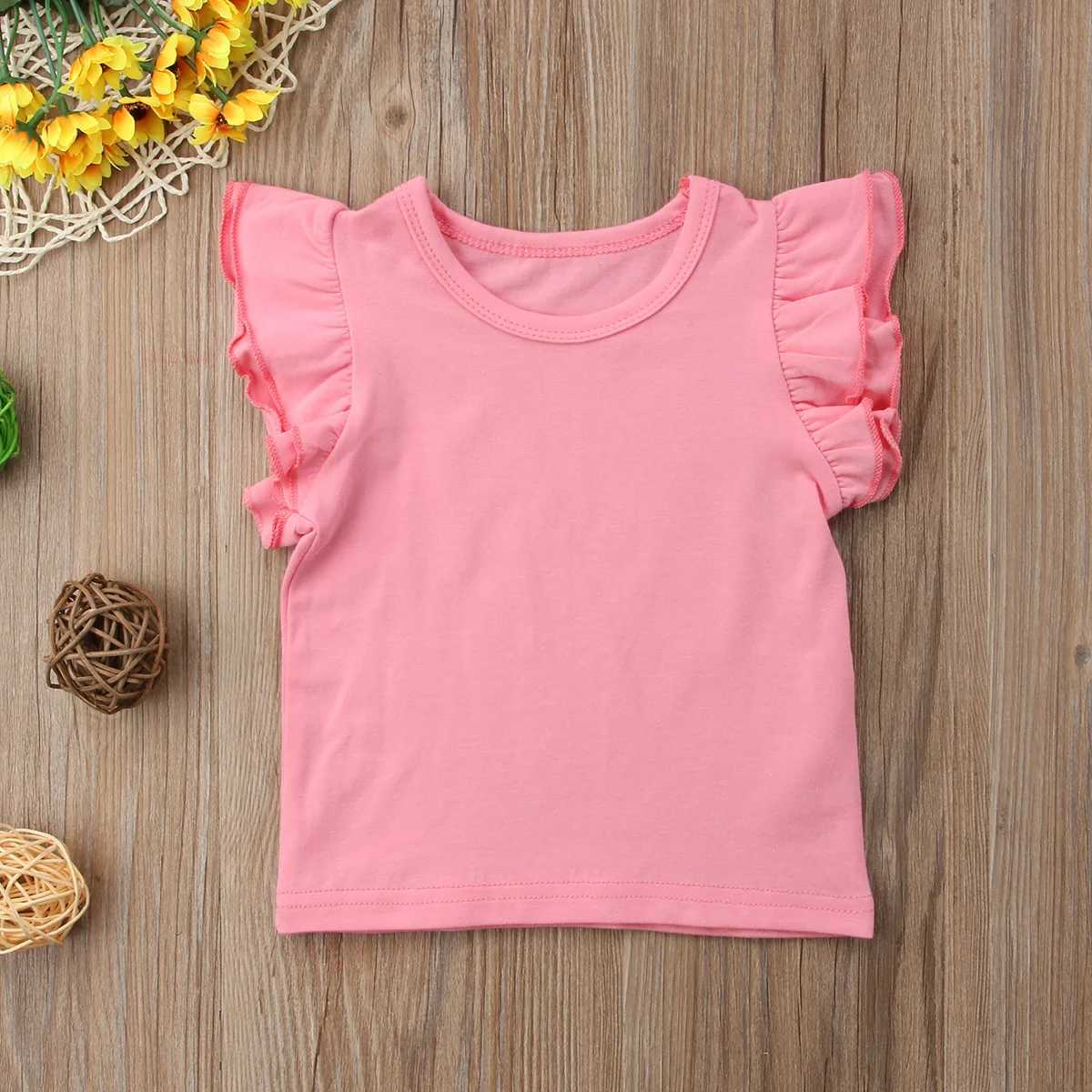 Citgeett Newborn Toddler Baby Girls Boy Fly Sleeves Solid Tops Bodysuit Casual Summer Ruffle Outfits 0-4YT250306