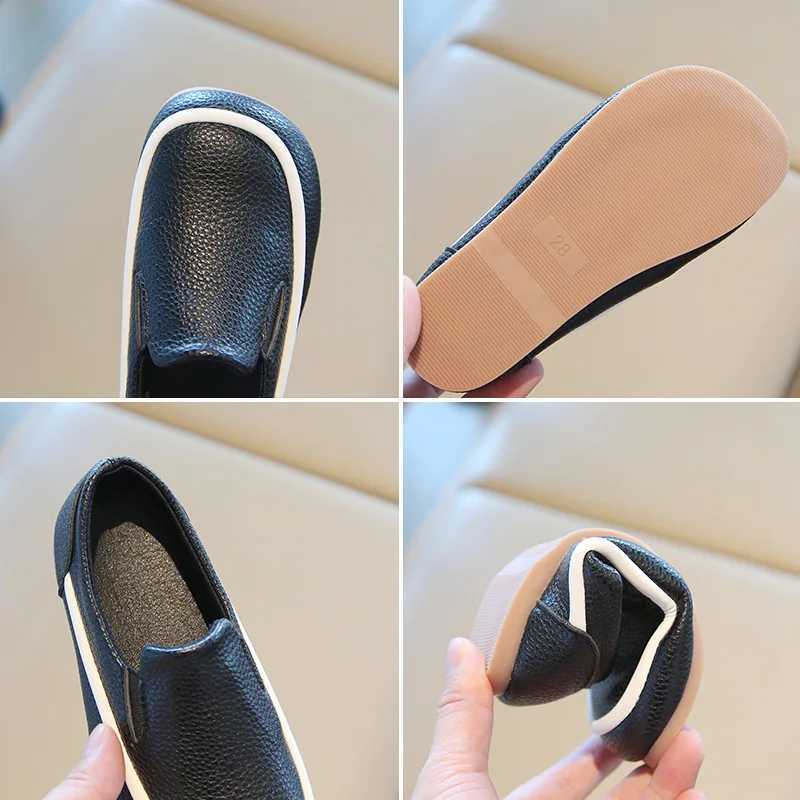 Spring Autumn Kids Shoes Boys Loafers Soft PU Leather Children Slip-on Casual Shoes For Boy Brown White BlackT250306
