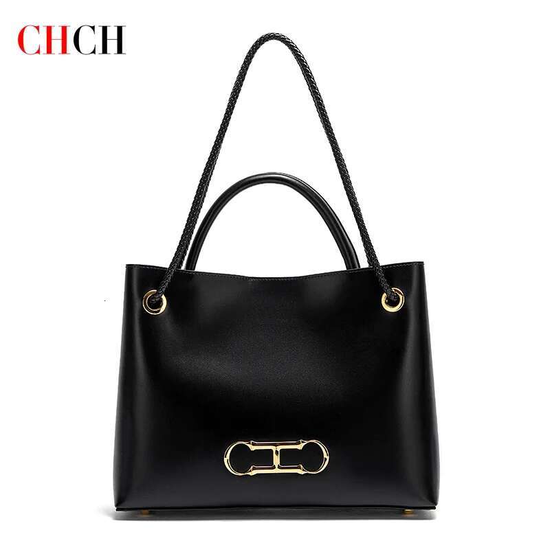 CHCH Tote 2025 New Black Business Women's Dual Purpose Shoulder Bag