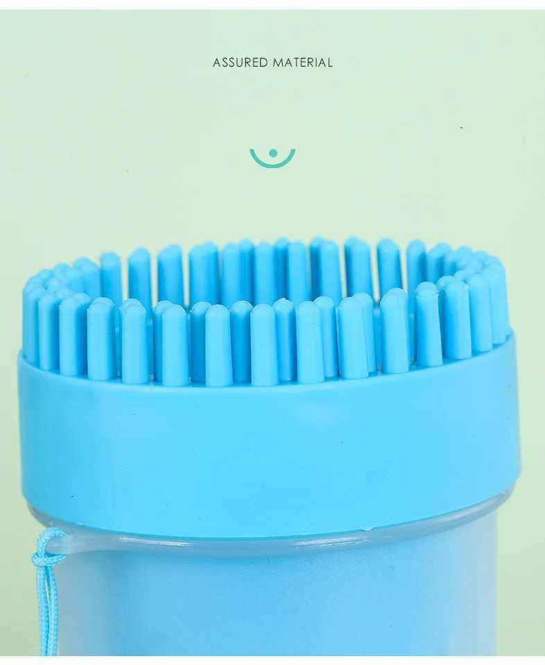 Dog Pet Paw Washing Cup Soft Silicone Combs Portable Outdoor Cleaning Wipe free Automatic Wash Foot Cleaning Bucket Accessories M250306