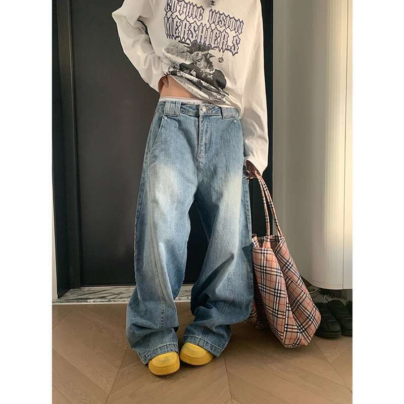 Y2k Vintage High Waist Haruku Loose Jeans Pants Korean Fashion Women's Grunge Wide Leg Oversized Denim Trouser Female Clothes