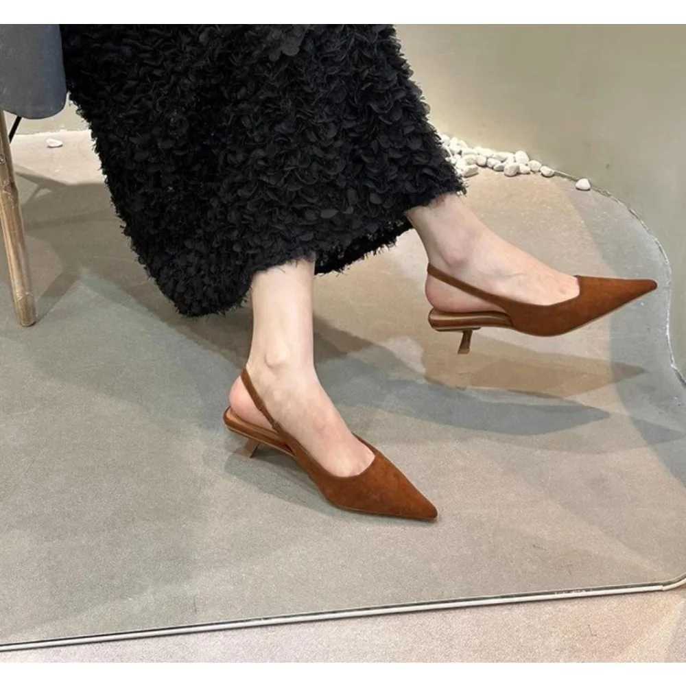 Wish Pumps Wedding Shoes High H Slingbacks Pointed Toe Sandals Summer Shoes Elastic Slip Bridal Shoes Wen Sandals Y250306