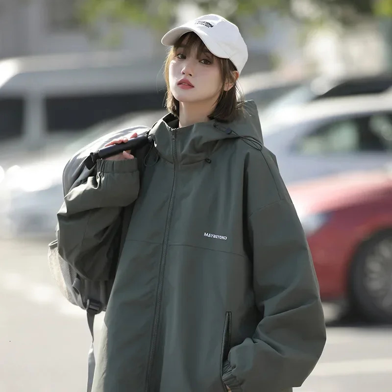Autumn Womens Japanese Baseball Windproof Jacket Long Sleeve Single Coat High Street Harajuku Fashion Bomber 250306