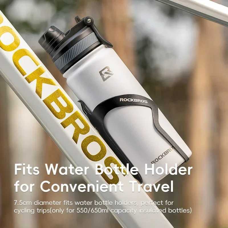 ROCKBROS L Thermal Water Bottle Sports Water Bottle Non Slip 304 Stainless Steel Cold And Hot Thermo Cup Cycling Hiking EquipW250306