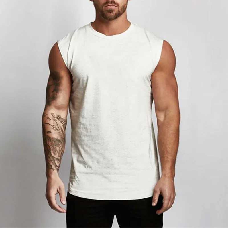 2023 Gym Workout Sleeveless Shirt Tank Top Men Bodybuilding Clothing Fitness Mens Sportwear Vests Muscle Men Tank TopsT250318