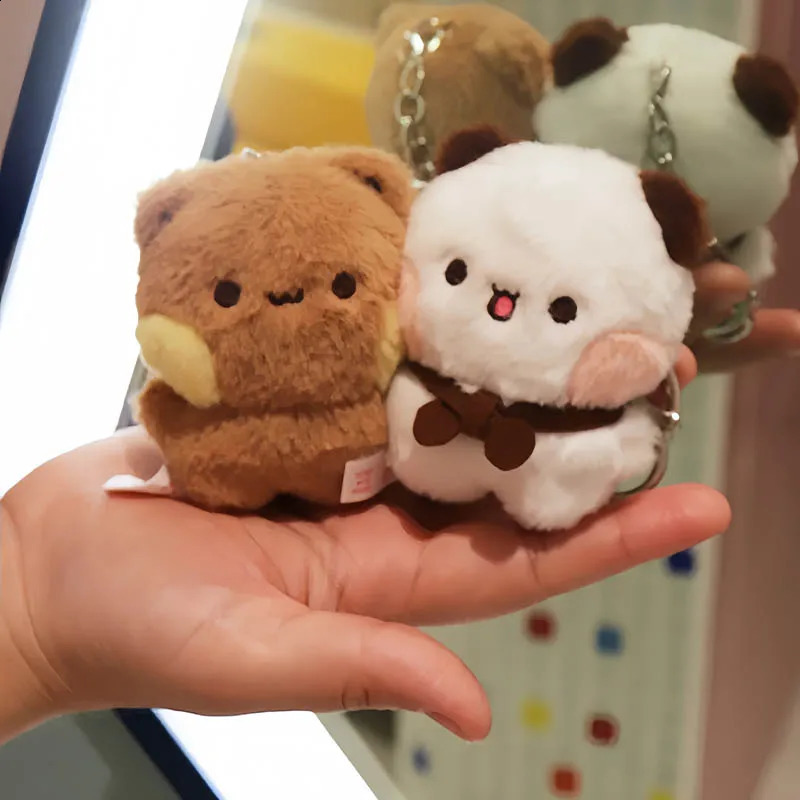 2 Pcs Original Panda Bubu And Yier Plush Pendant Dolls Cute Cartoon Panda Bear Doll Key Chain Backpack Pendant Couple Gifts 250305