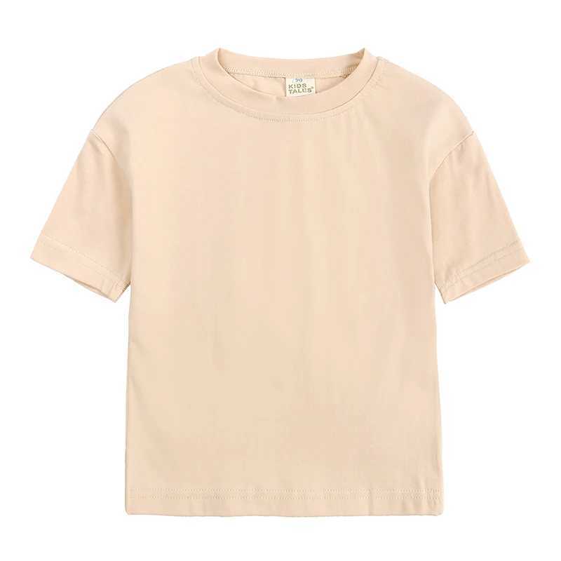 2025 Fashion Kids Summer T-Shirt Solid Cotton Short Basic Color Top Little Boys Girls Korean Clothes Toddler Teenager Tee ShirtsT250306